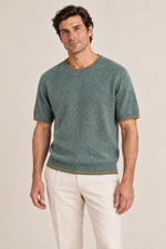 Men’s 100% Pure Wool Short-Sleeve Crew-Neck Jumper