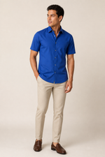 Men's Short Sleeve Button Up Shirt in Fitted Cut