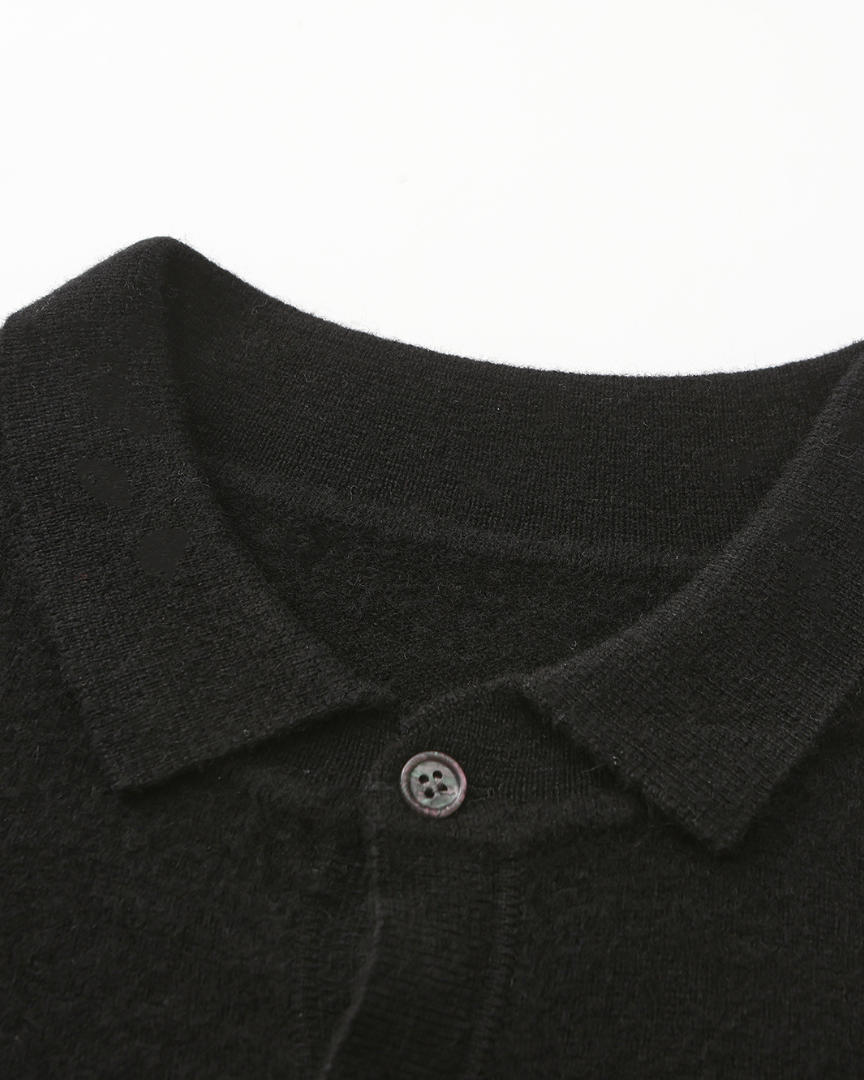 Men's Long Sleeve Knitted Polo Shirt