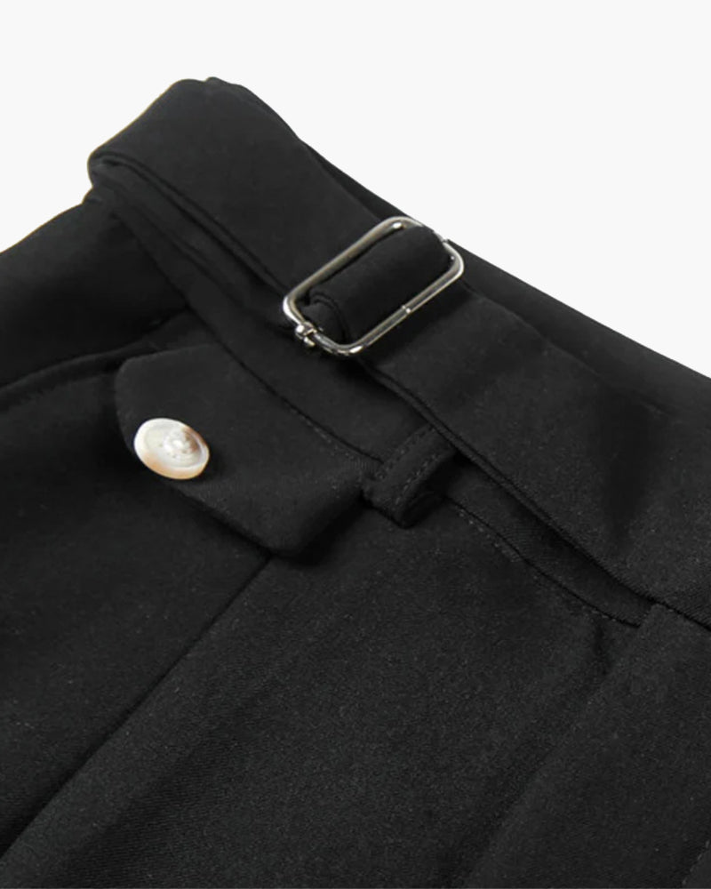 Men's Pleated Bermuda Shorts with Side Adjusters