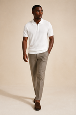 Men's Short Sleeve Zip Polo Shirt in Regular Fit
