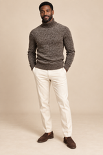Men’s Textured Knit Roll-Neck Jumper