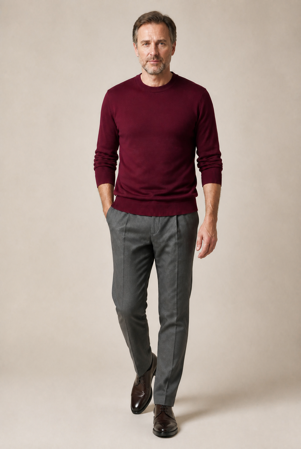 Men's Fine Knit Crew Neck Jumper in Regular Fit