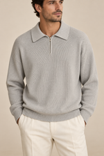 Men’s Half-Zip Knit Jumper with Polo Collar