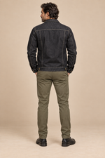 Men’s Classic Cotton Denim Jacket with Button Front and Chest Pockets