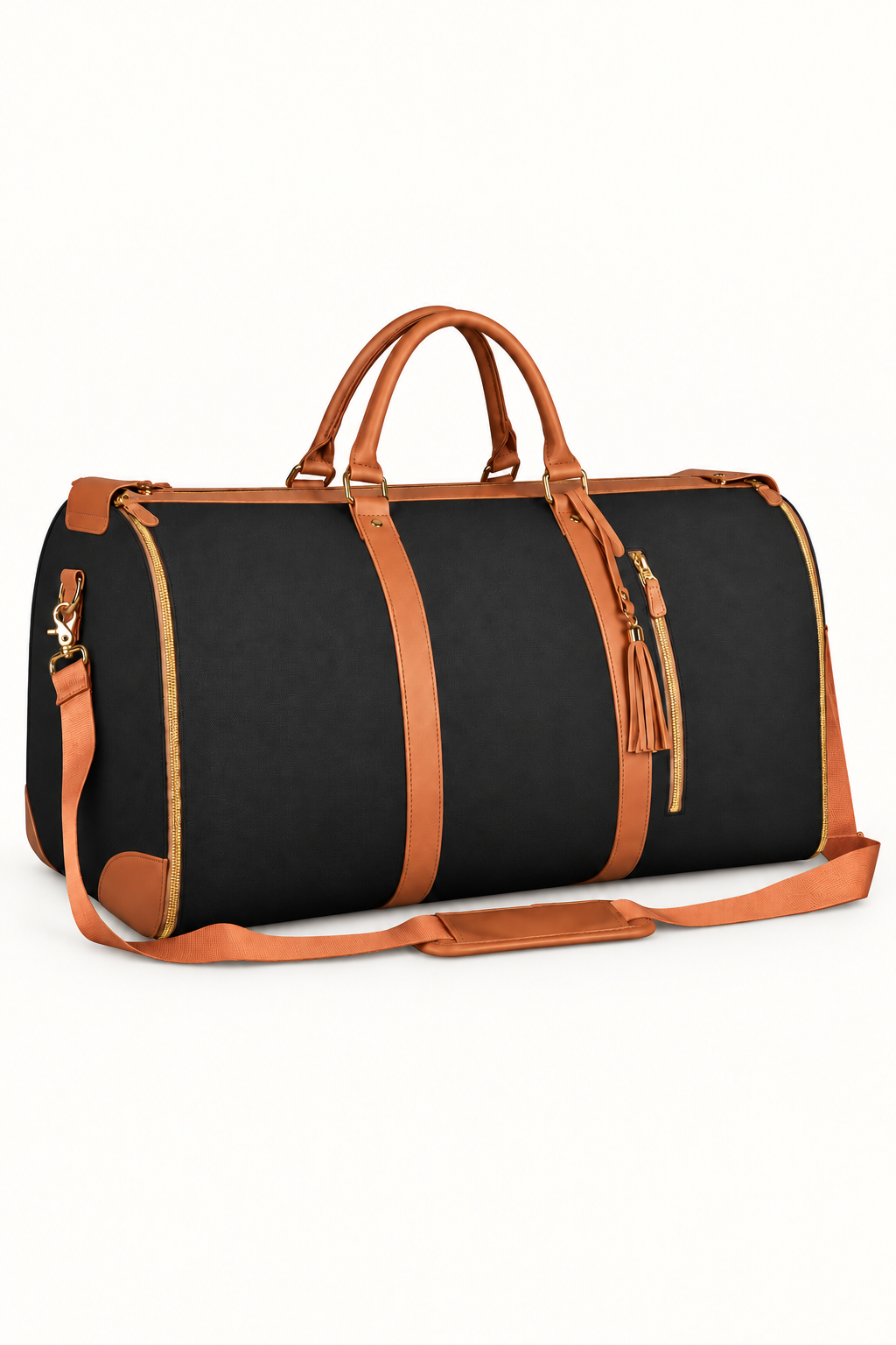 Men's Convertible Garment Duffle Bag - Black and Tan