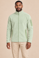 Men’s Full-Zip Fleece Jacket with Stand Collar and Zip Pockets