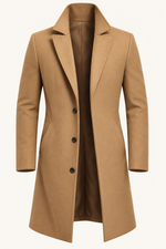 Men's Single-Breasted Overcoat with Notch Lapels