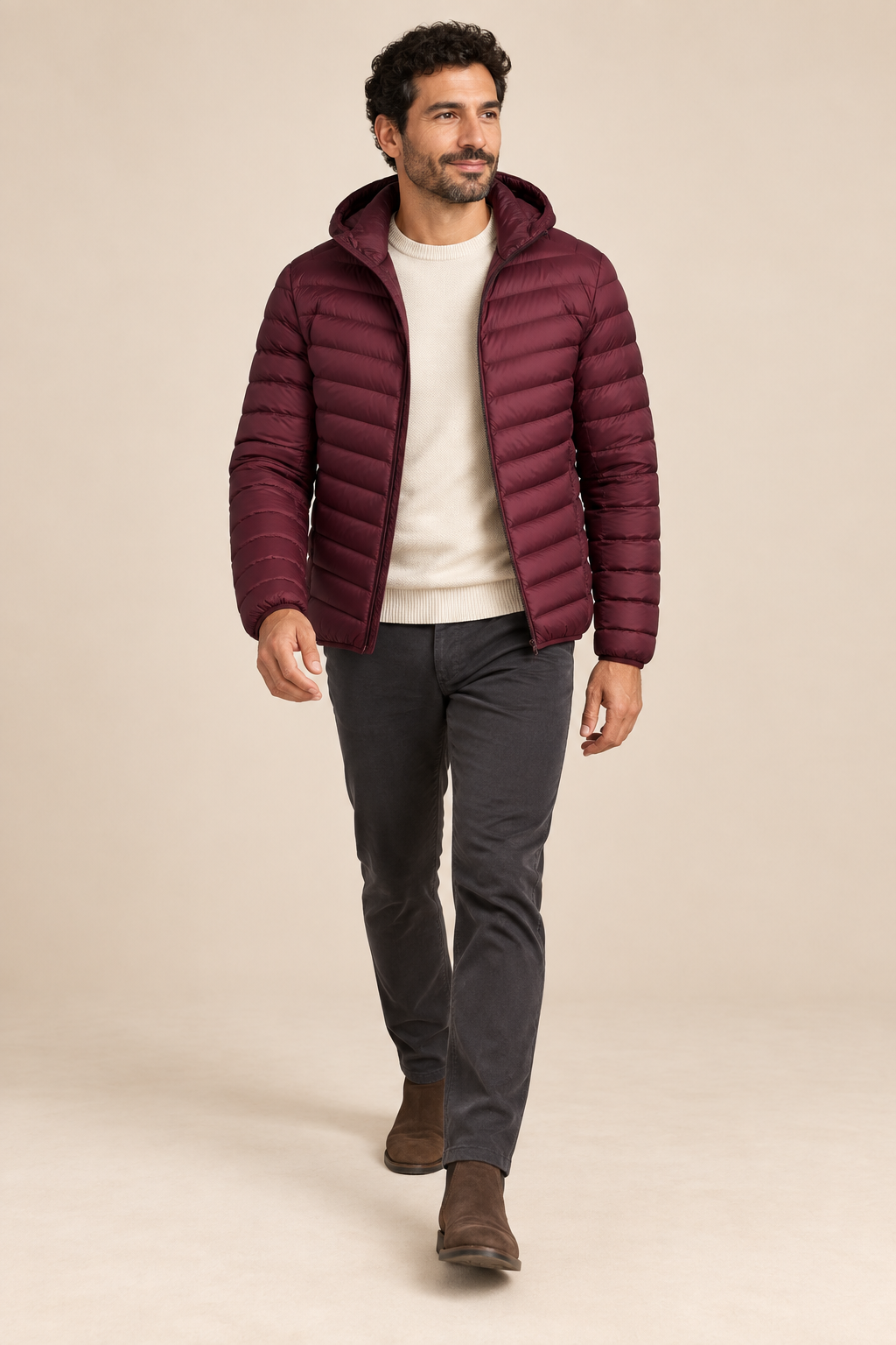 Men’s Lightweight Hooded Down Puffer Jacket