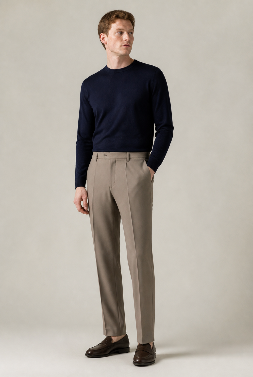 Men's Straight Leg Suit Trousers