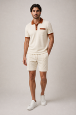 Men's Co-ord Set with Polo Shirt and Shorts