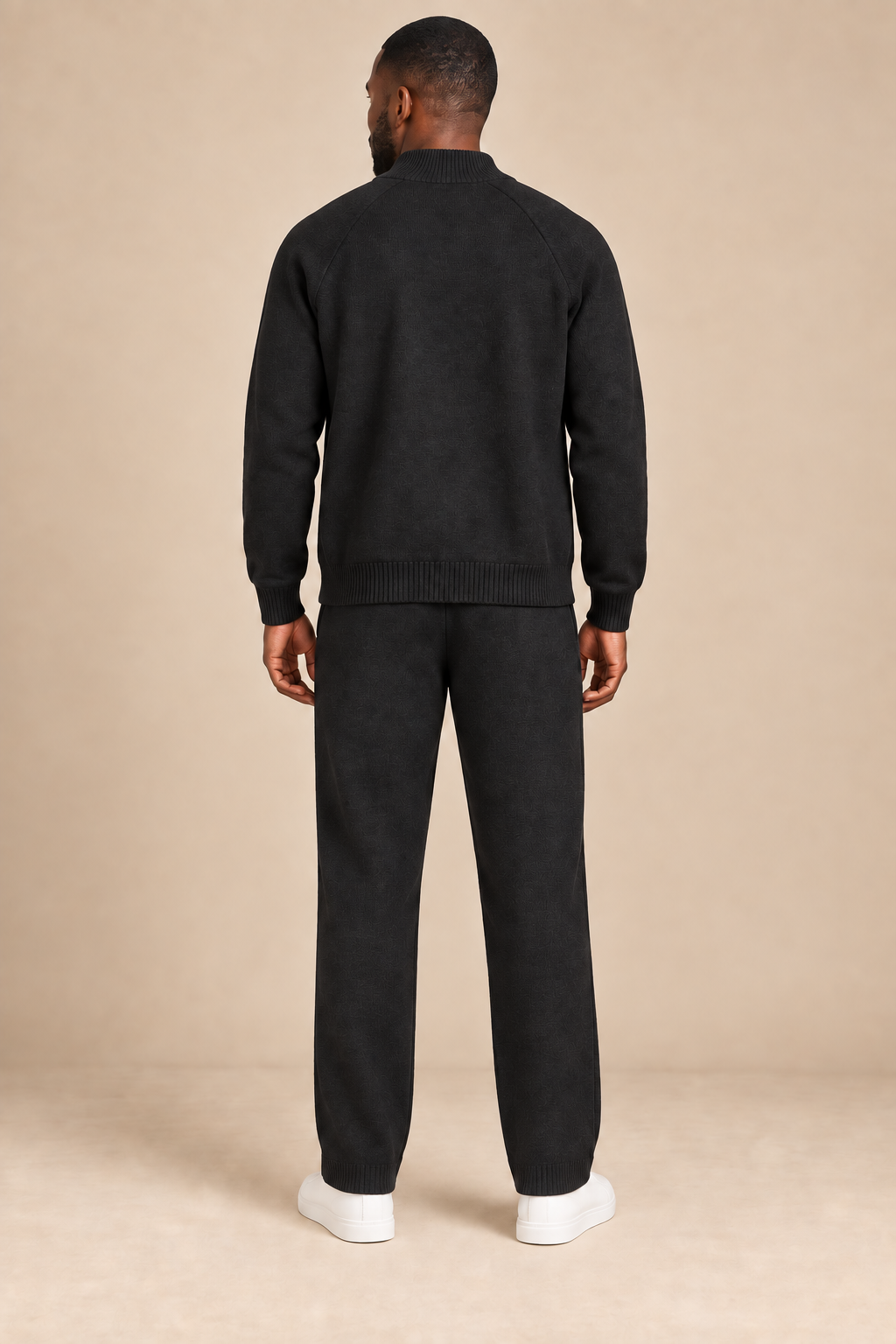Men’s 100% Merino Wool Knitted Zip Cardigan and Trouser Set