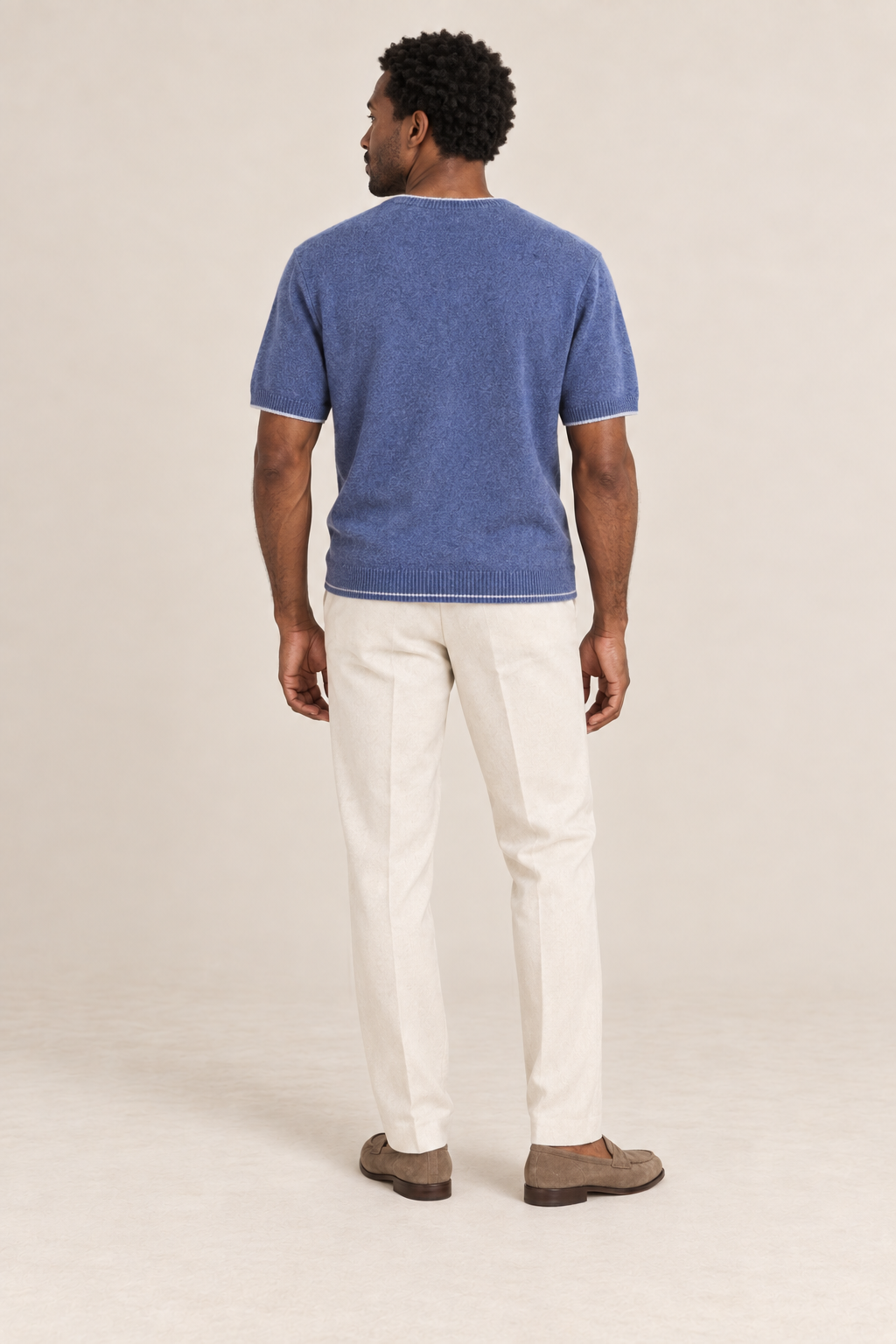 Men’s 100% Pure Wool Short-Sleeve Crew-Neck Jumper