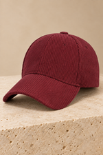 Men’s Cotton Corduroy Baseball Cap with Curved Brim