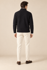 Men’s Half-Zip Knitted Jumper with Stand Collar