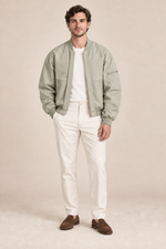 Men’s Zip-Up Bomber Jacket with Zipped Sleeve Pocket