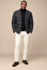 Men’s Padded Blazer Jacket with Notched Lapels