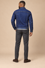 Men’s Classic Cotton Denim Jacket with Button Front and Chest Pockets