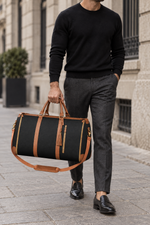 Men's Convertible Garment Duffle Bag - Black and Tan