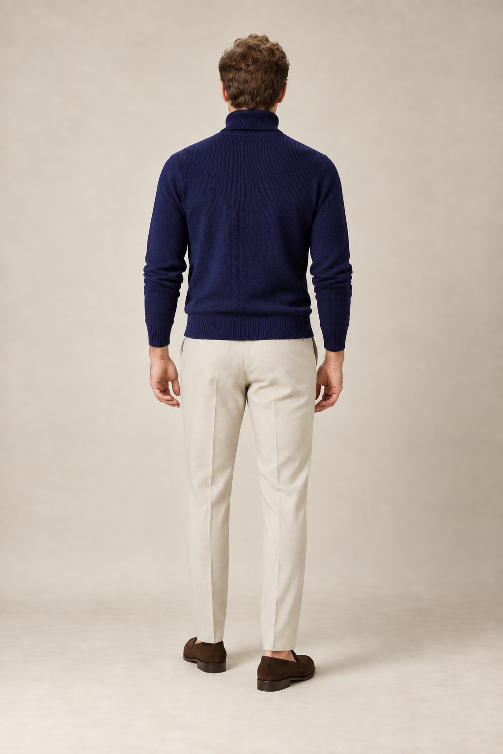 Men’s 100% Cashmere Ribbed Turtleneck Jumper