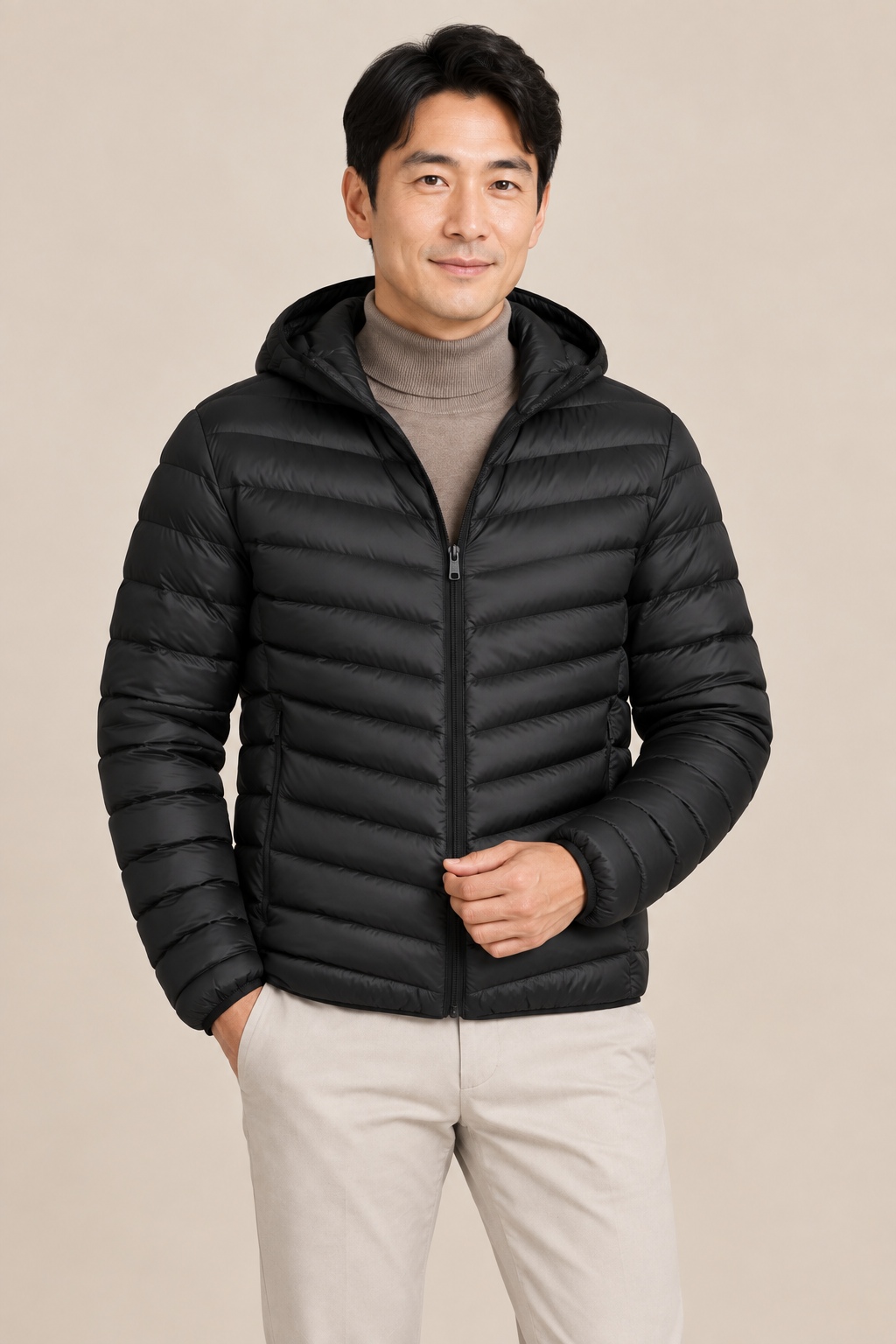 Men’s Lightweight Hooded Down Puffer Jacket
