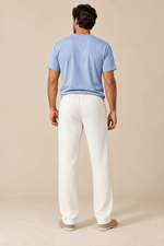 Men’s Waffle-Knit Wide-Leg Trousers with Drawstring Waist