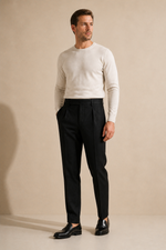 Men's Pleated Trousers with Side Adjusters