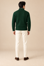 Men’s Half-Zip Knitted Jumper with Stand Collar