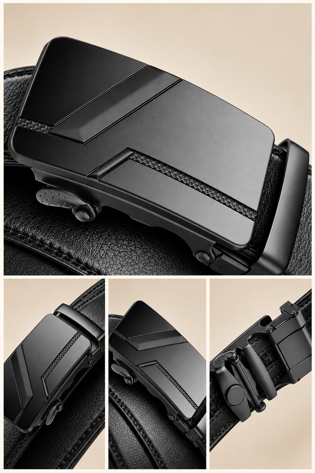 Men’s Ratchet Belt with Automatic Buckle – Black