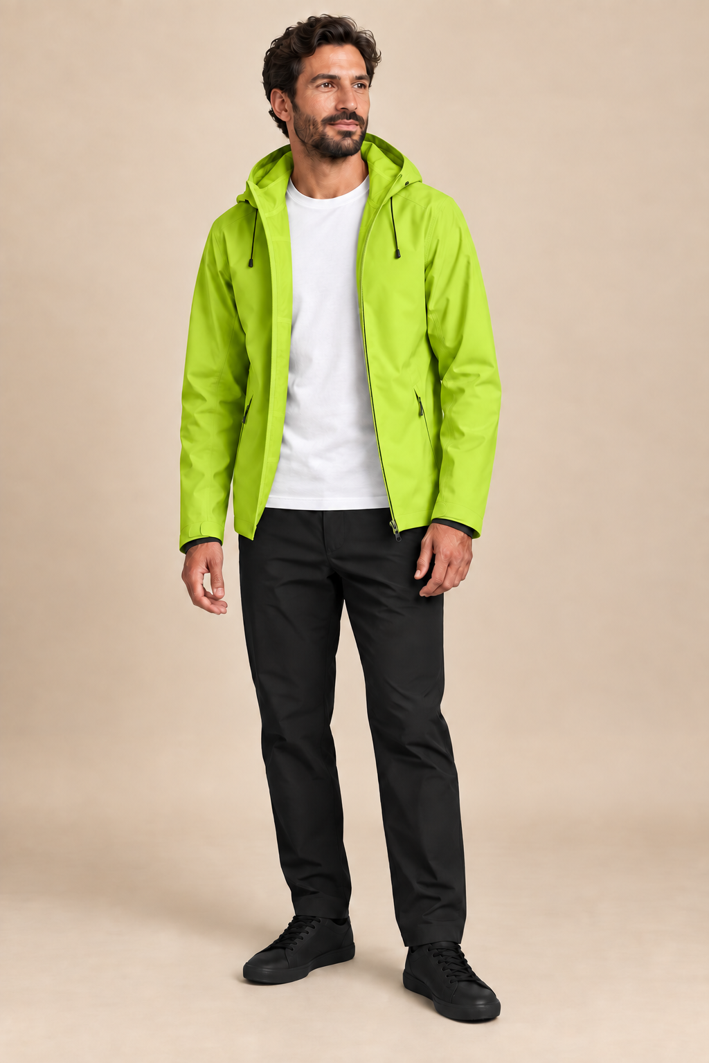 Men’s Hooded Softshell Jacket with Zip Pockets