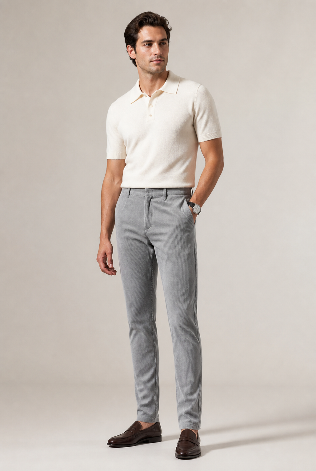 Men's Straight Leg Corduroy Trousers