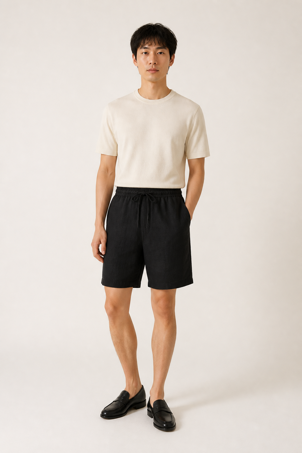 Men's Drawstring Bermuda Shorts with Elasticated Waist