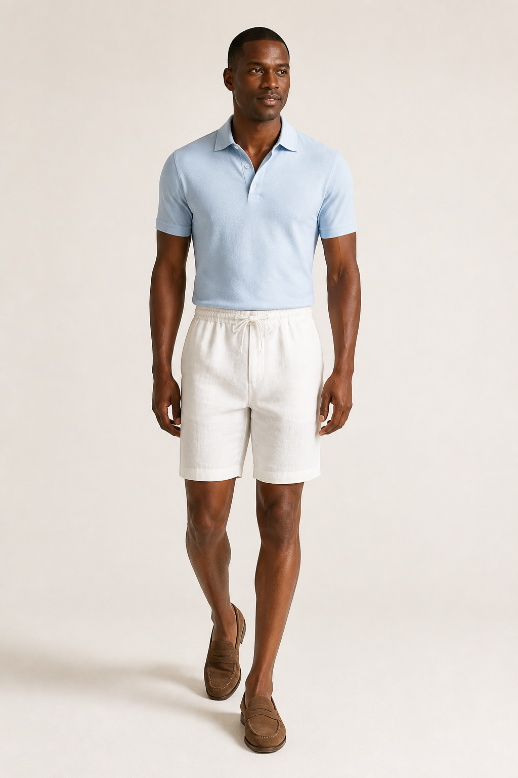 Men's Drawstring Bermuda Shorts with Elasticated Waist