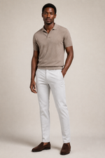 Men's Straight Leg Trousers with Mid-Rise Waist