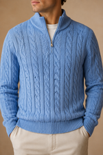 Men's Cable Knit Half Zip Jumper
