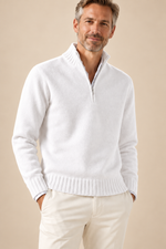 Men’s Half-Zip Knitted Jumper with Stand Collar