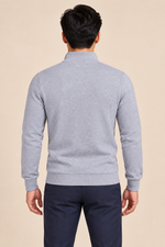 Men’s Fine Knit Half-Zip Jumper with Stand Collar