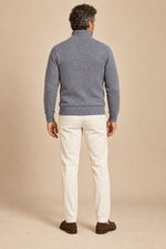 Men’s Textured Knit Half-Zip Jumper with High Collar