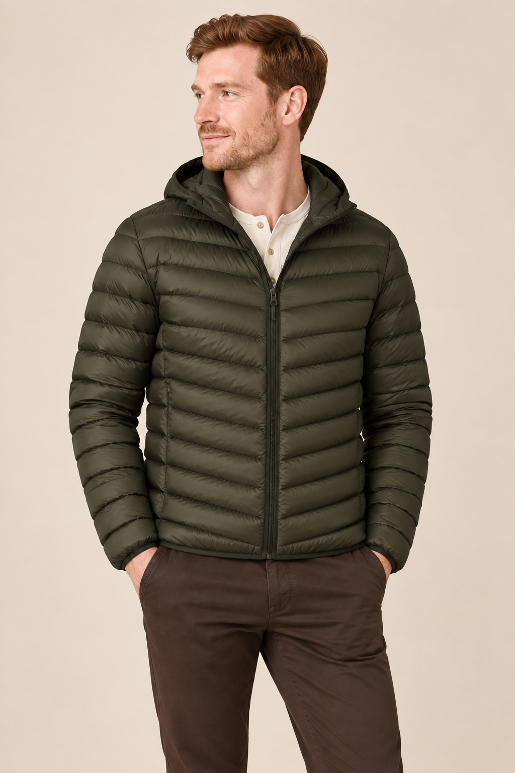 Men’s Lightweight Hooded Down Puffer Jacket