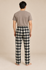 Men’s Plaid Fleece Pyjama Bottoms with Drawstring Waist