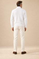 Men’s Half-Zip Knitted Jumper with Stand Collar