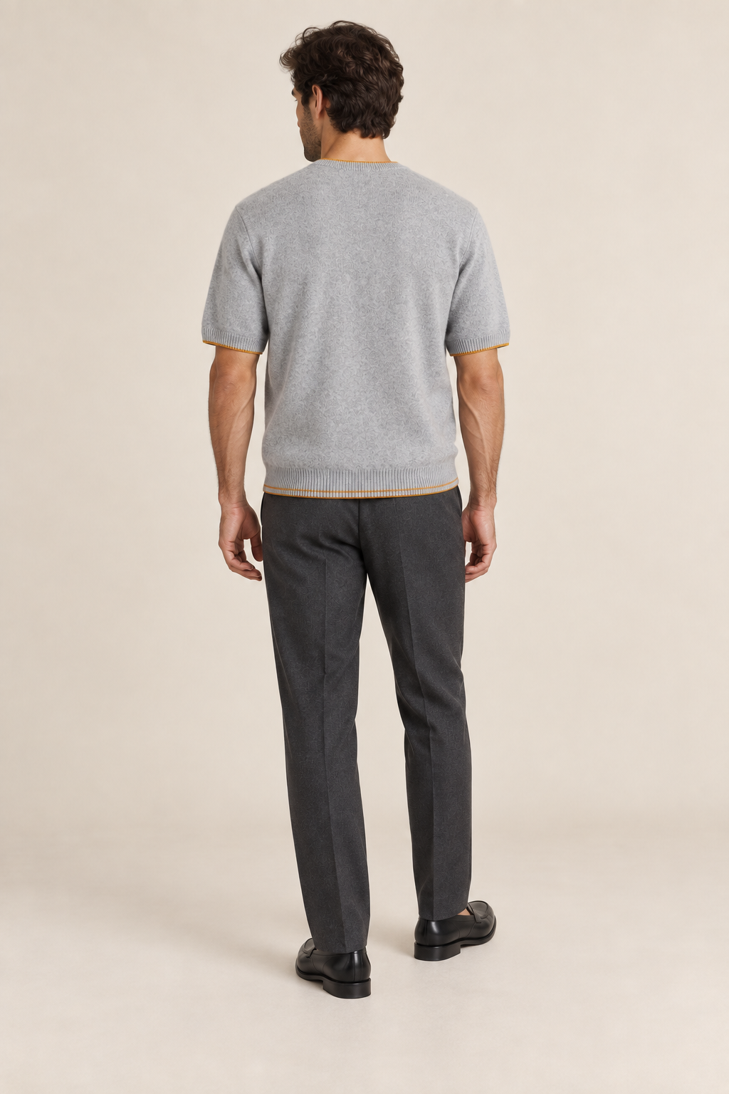 Men’s 100% Pure Wool Short-Sleeve Crew-Neck Jumper