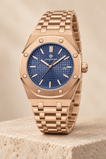 Men’s Stainless Steel Quartz Watch with Integrated Bracelet and Date Display