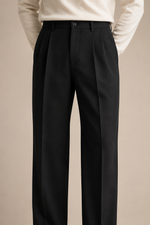 Men's Tailored Pleated Trousers with Belt Loops