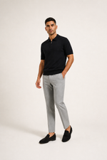 Men's Short Sleeve Zip Polo Shirt in Regular Fit
