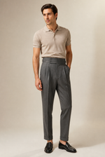 Men's Straight Leg Tailored Trousers with Side Adjusters