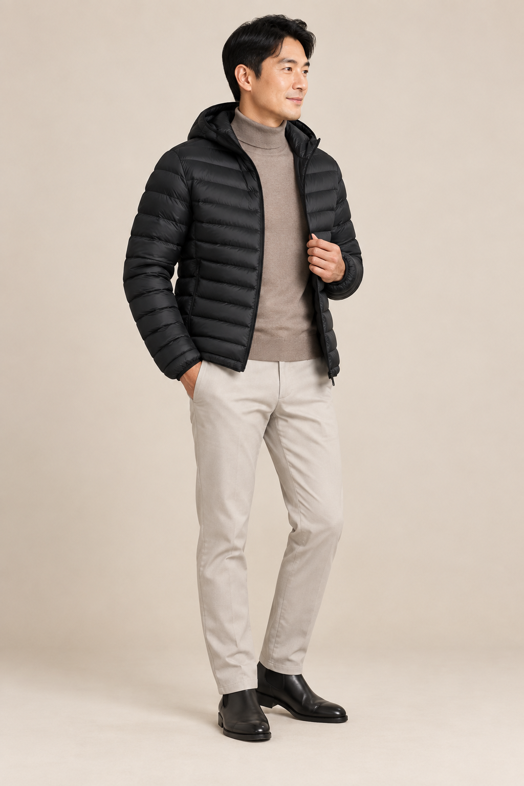 Men’s Lightweight Hooded Down Puffer Jacket