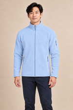 Men’s Full-Zip Fleece Jacket with Stand Collar and Zip Pockets