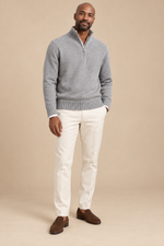 Men’s Half-Zip Knitted Jumper with Stand Collar