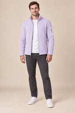 Men’s Full-Zip Fleece Jacket with Stand Collar and Zip Pockets